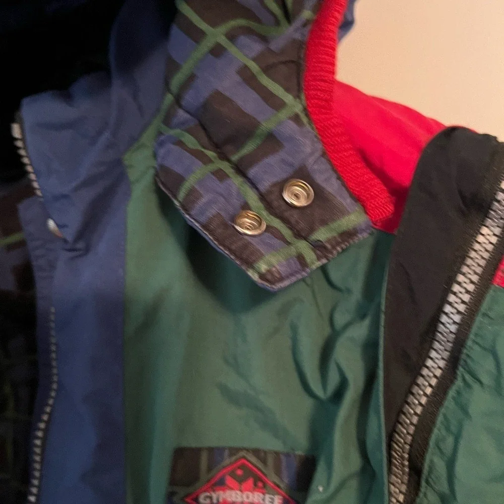 Vintage Gymboree Colorblock Puffer Jacket Kids XX-Large 6-7 Blue Green Red Coat